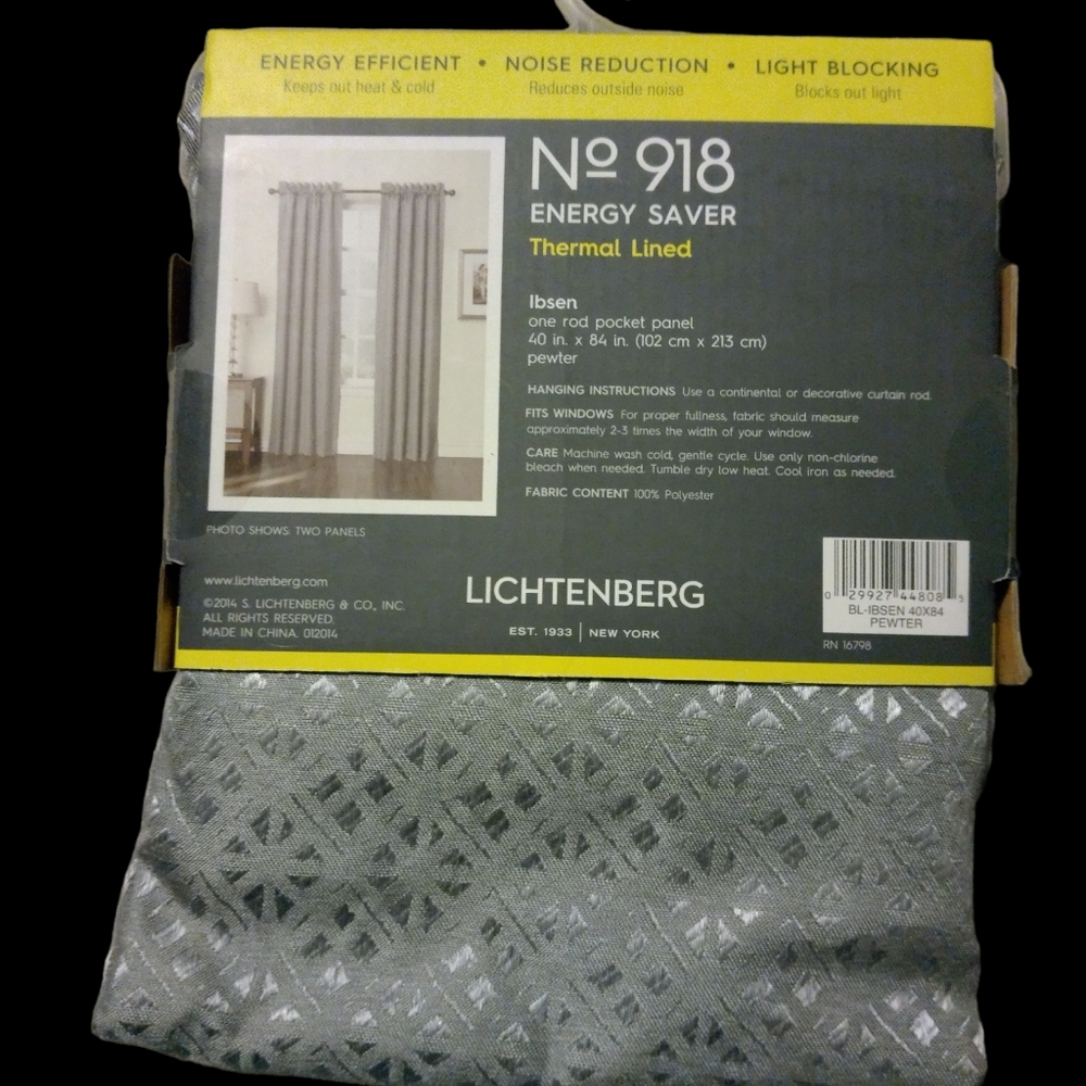 1 gray patterned light blocking panel - Picture 2 of 6